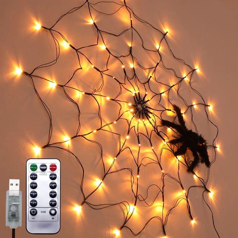 Glowing Spider Web LED Decoration