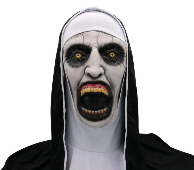 Ghostly Nun Face Halloween Mask