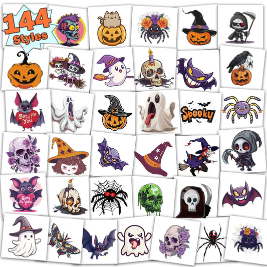 Kids Halloween Tattoo Party Packs - 144 Designs